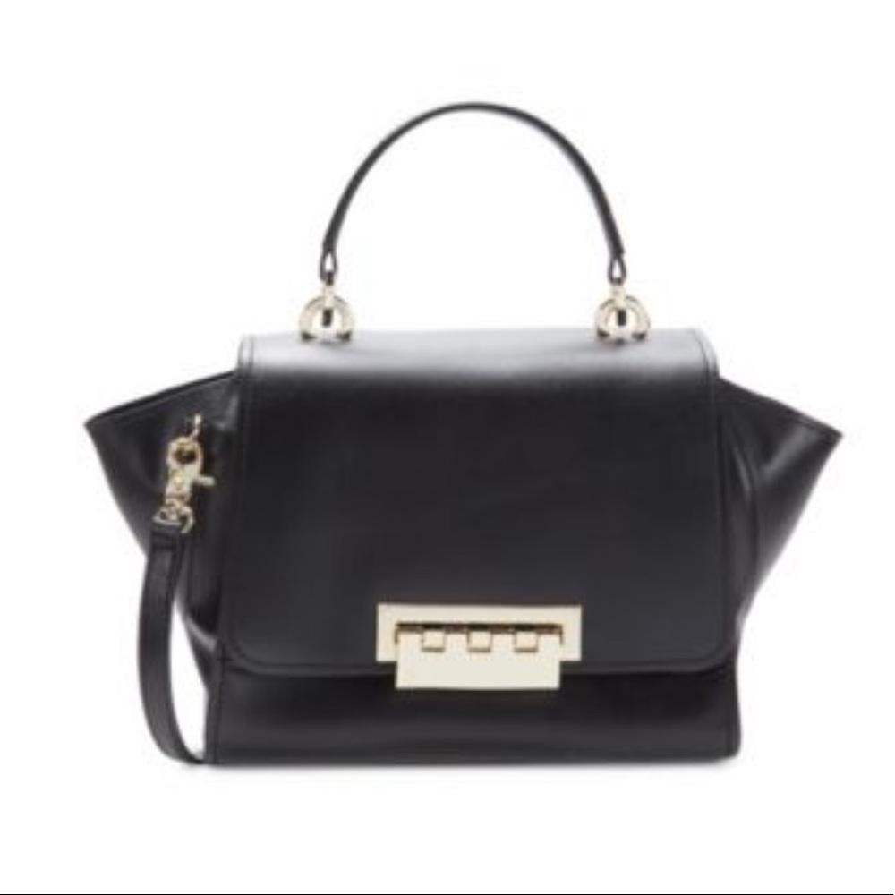 Zac Posen | Eartha Mini Top Handle Leather Cross Body Bag, Black